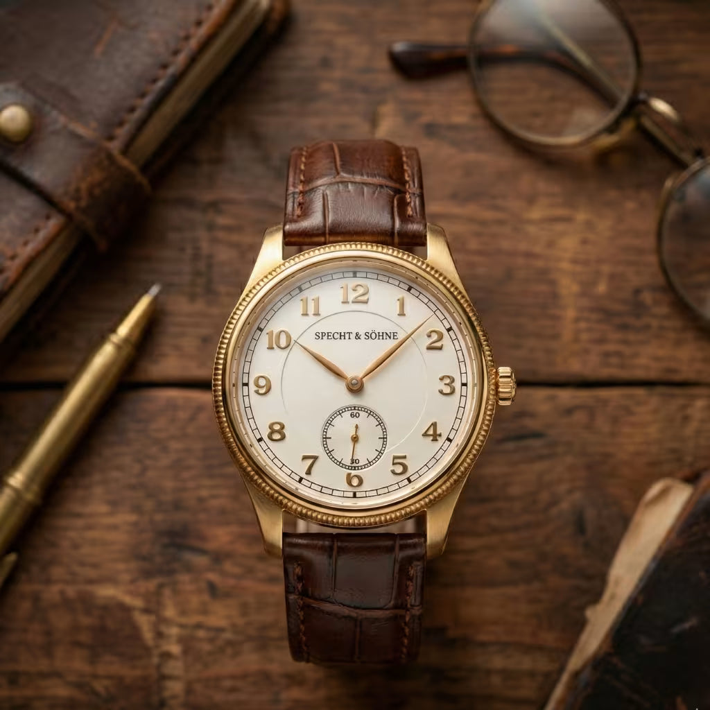 Specht_Sohne_Relogio_Vintage_Masculino_Invictus_1986_Gold