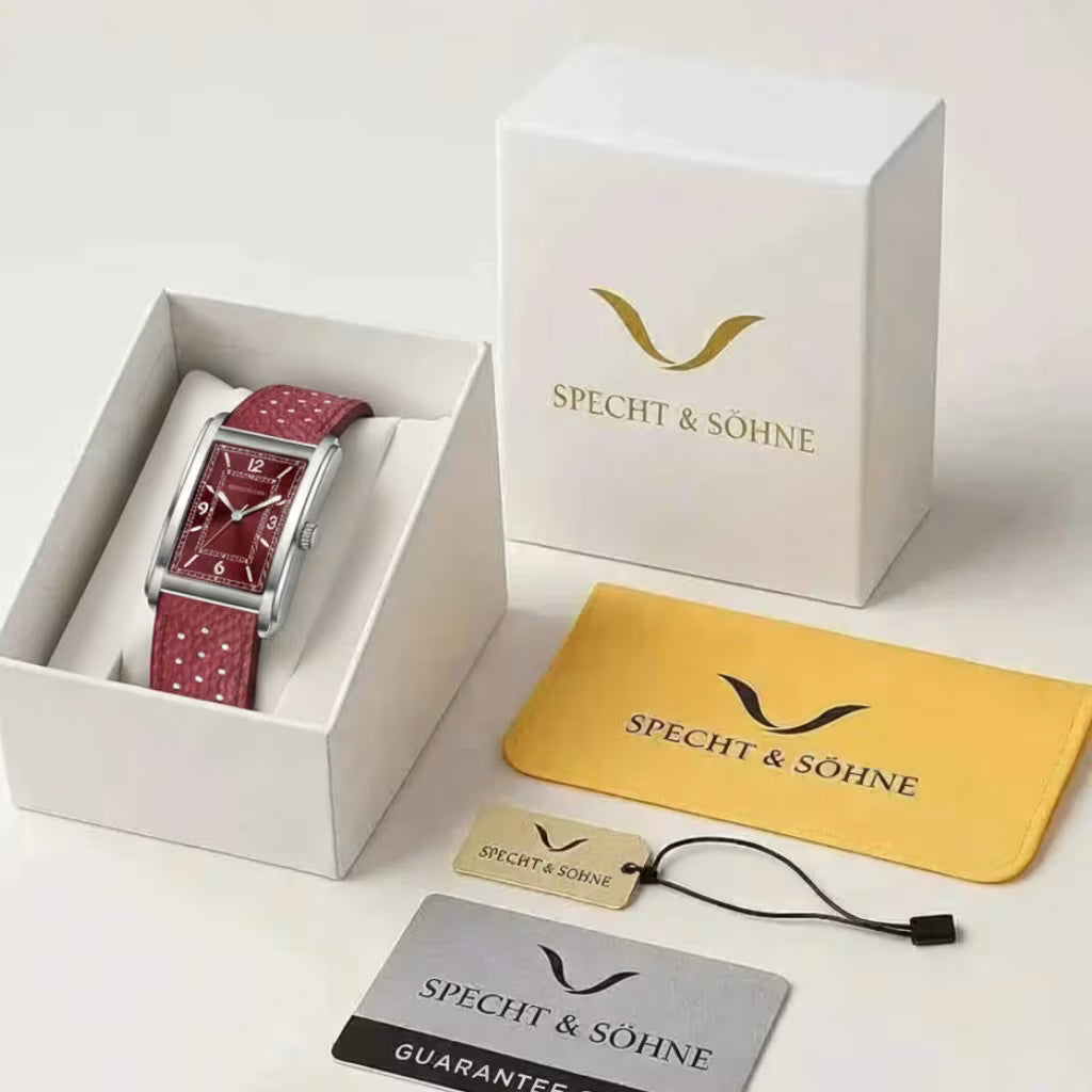 Specht&Sohne_Relogio_masculino_quadrado_Virtus_Red