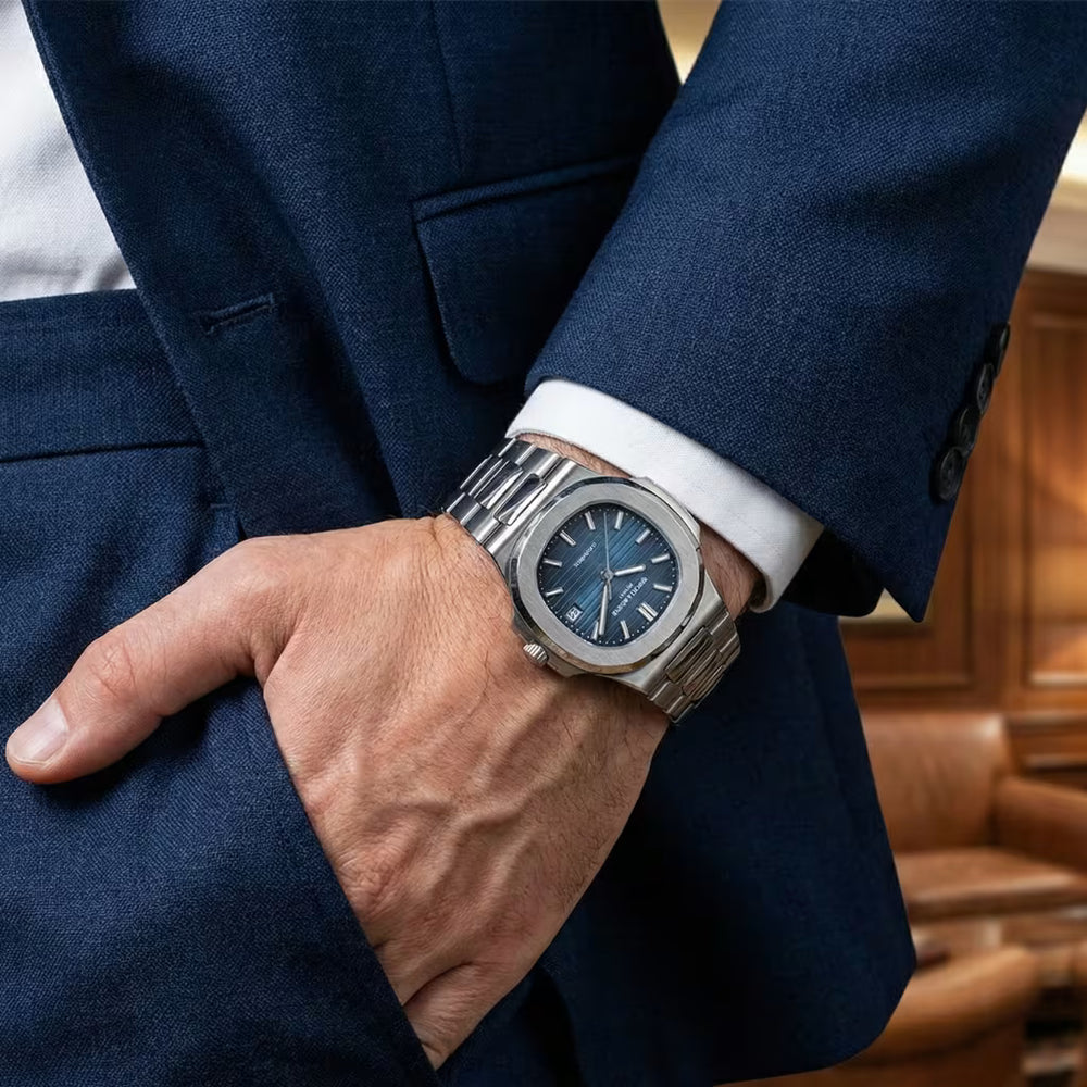 Relógio mecânico Astralis Blue Specht & Söhne com mostrador azul