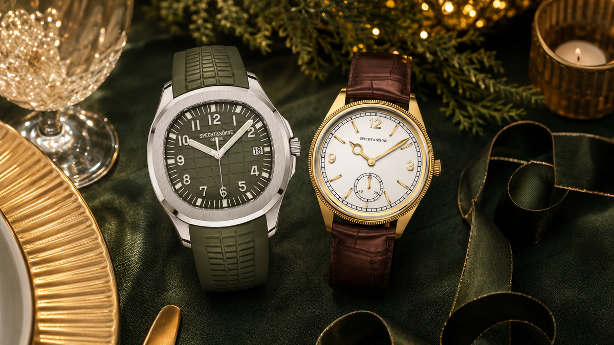 Relógios Specht & Söhne em composição elegante de Natal