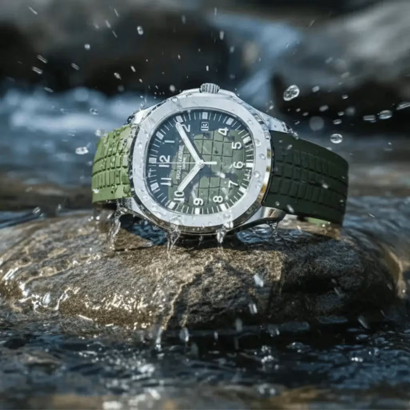 Caixa Em Aço Inoxidável Do Solaris Green Specht & Söhne — Resistência E Brilho