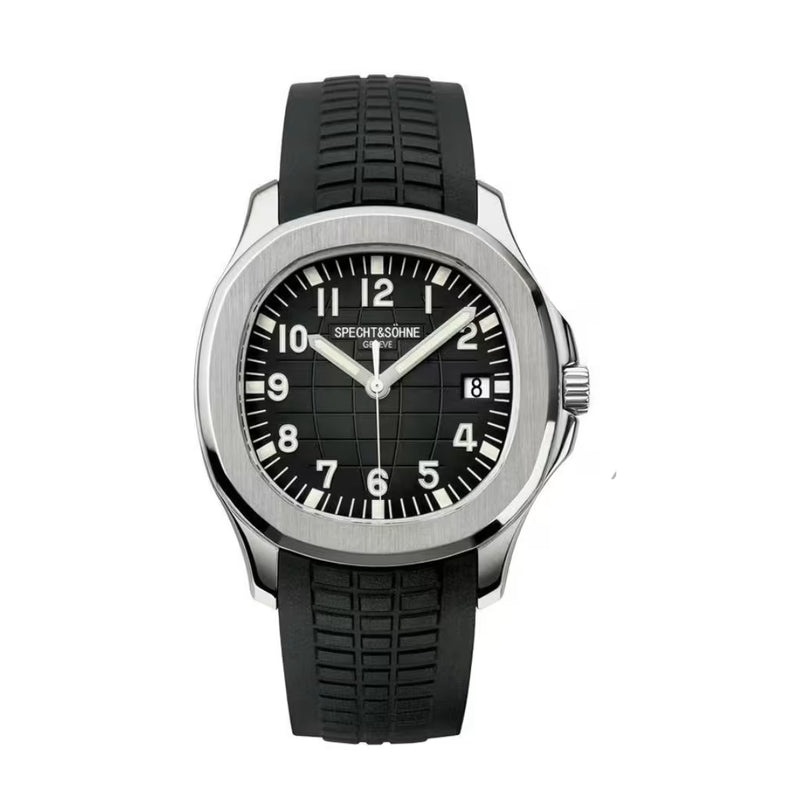 Relógio Masculino Automático Solaris Black Specht & Sohne — Mostrador Preto e Caixa em Aço