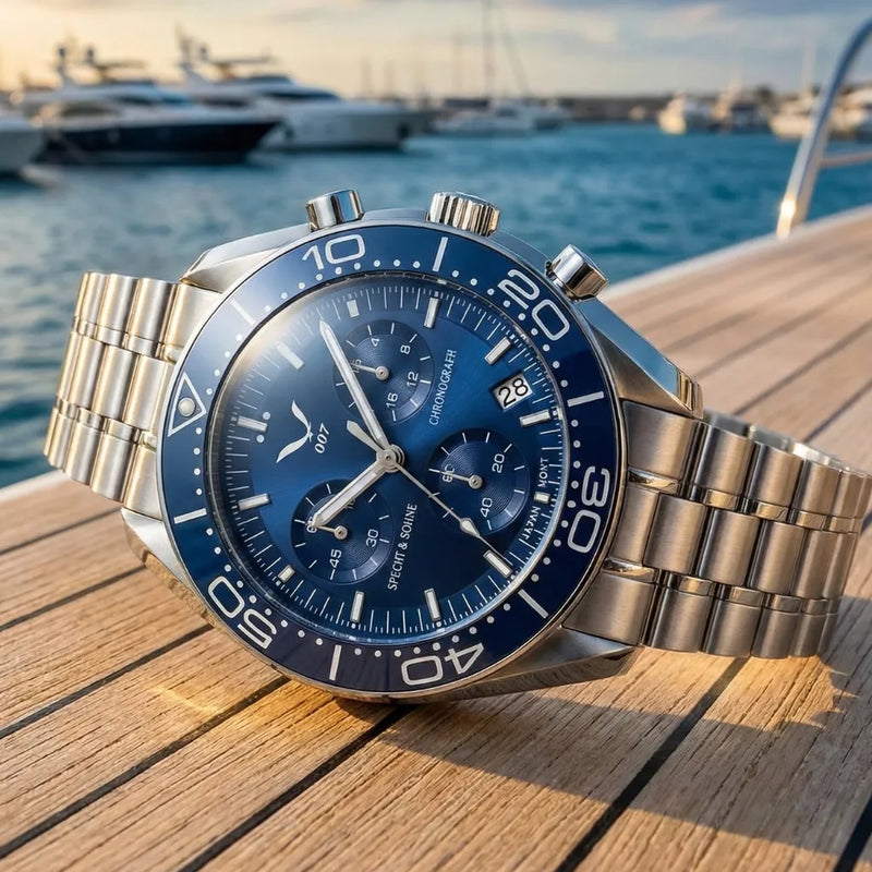 Relógio azul cronógrafo masculino Specht & Söhne