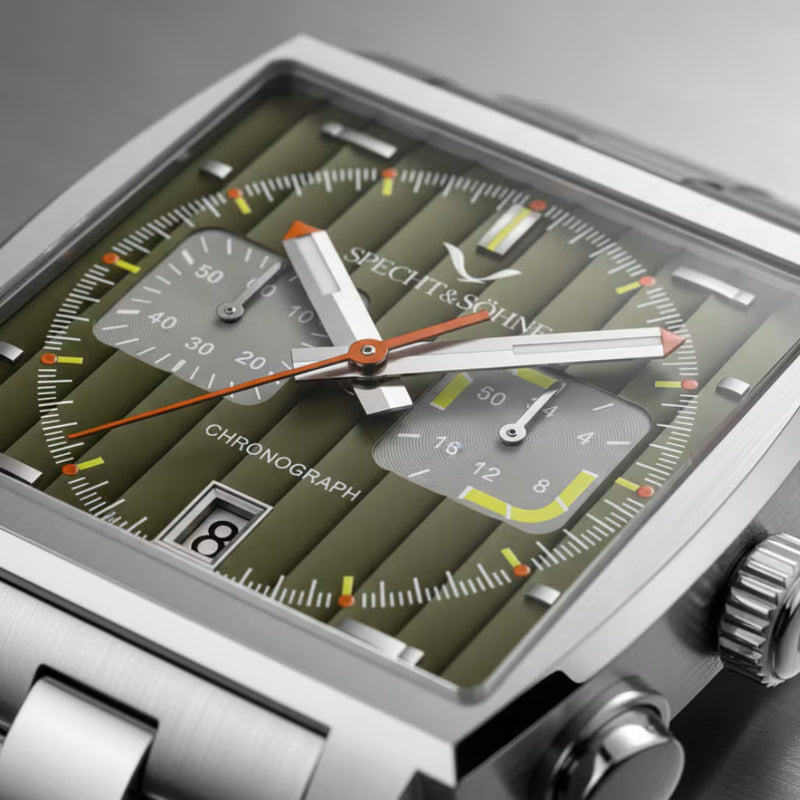 Cronógrafo Specht & Söhne Apex Sea Green — Subdials De Precisão E Ponteiros Luminosos