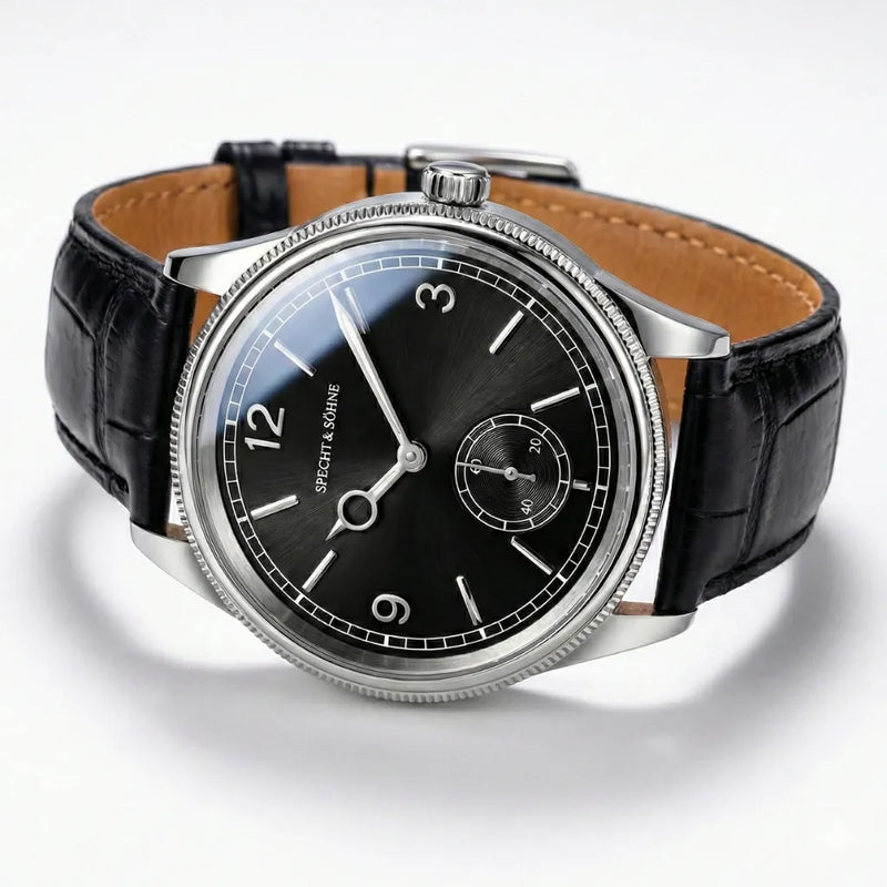 Specht & Söhne Invictus 1986 Black — Relógio Vintage Masculino com mostrador preto