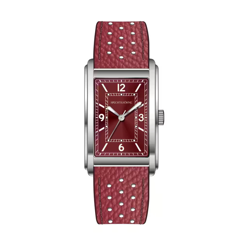 Specht & Söhne Relógio Masculino Quadrado Virtus Red