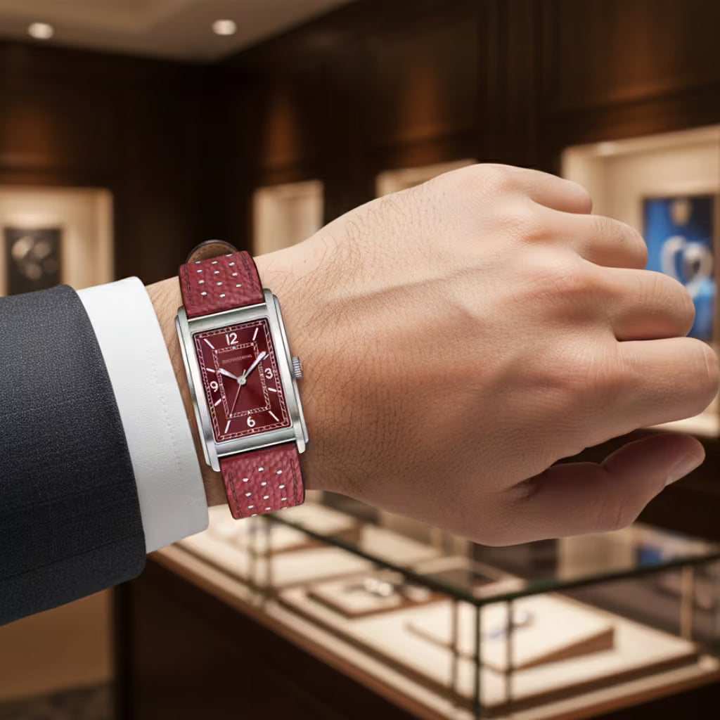 Specht&Sohne_Relogio_masculino_quadrado_Virtus_Red