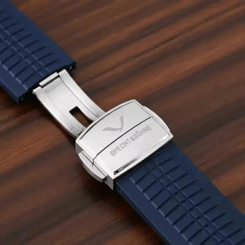 Pulseira De Borracha Premium Do Solaris Blue Specht & Söhne — Conforto E Resistência