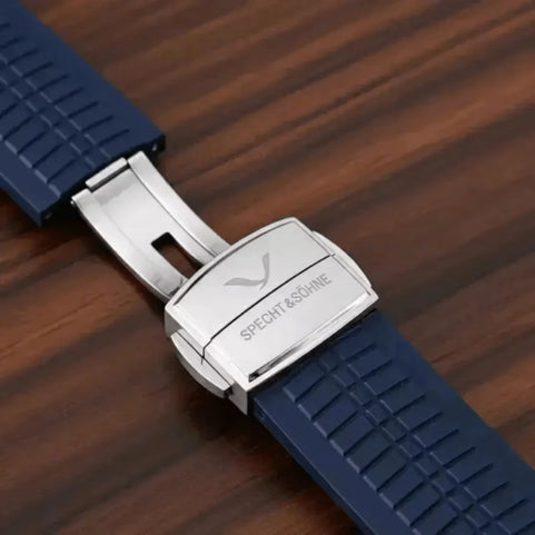 Relógio Masculino de Marca — Solaris Blue com pulseira de borracha premium
