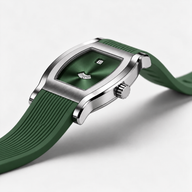 Relógio Specht & Söhne Noble Green em ângulo três quartos baixo com pulseira verde