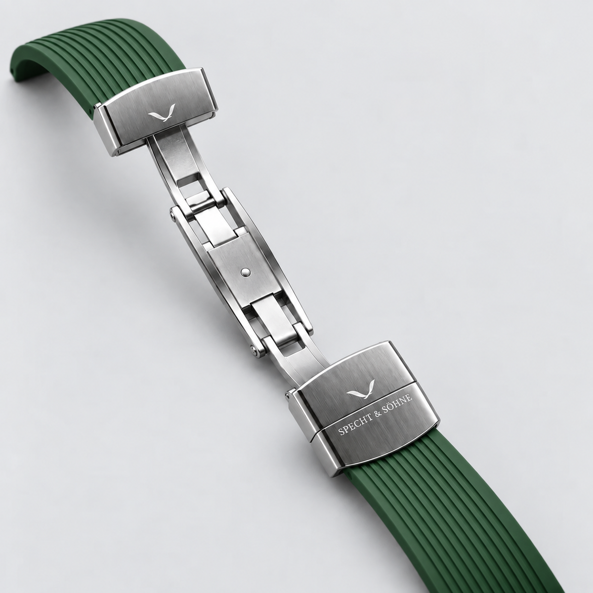 Fecho aberto do Specht & Söhne Noble Green com pulseira verde em borracha FKM
