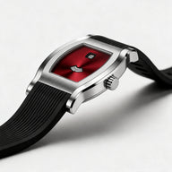 Specht & Söhne Noble Red em ângulo lateral com mostrador vermelho
