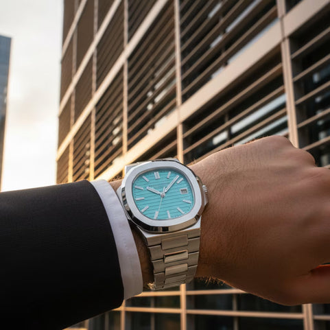 Relógio Azul Masculino Astralis — Mostrador Sky Blue com algarismos romanos