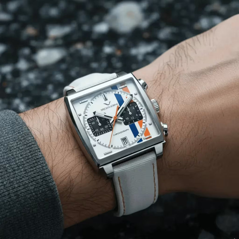 Apex Infinity Com Mostrador Branco E Índices Claros — Relógio Branco Masculino