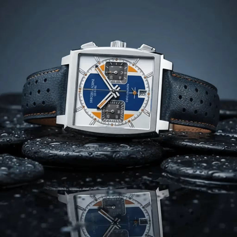 Design Inspirado Nos Relógios Automáticos — Apex Nautilus Em Aço Azul Polido